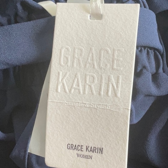 GRACE KAREN Navy pants bow in front and ankles - Picture 5 of 5